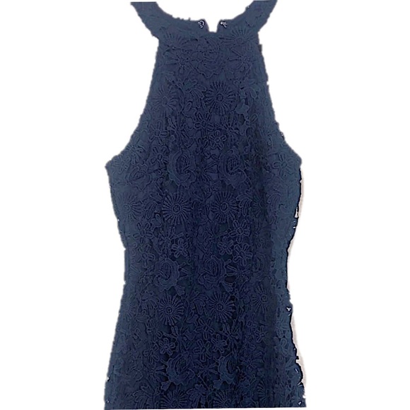 Lulu's Navy Lace Overlay Dress Size Small - Picture 3 of 5